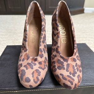 Worn once - Nicole leopard chunky heels